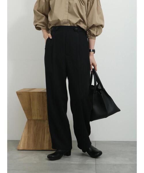 Samansa Mos2 blue（サマンサモスモスブルー）の「サイドベルトタックパンツ（その他パンツ・レディース・ブラック/グレー/ラベンダー・F）」の13枚目の写真