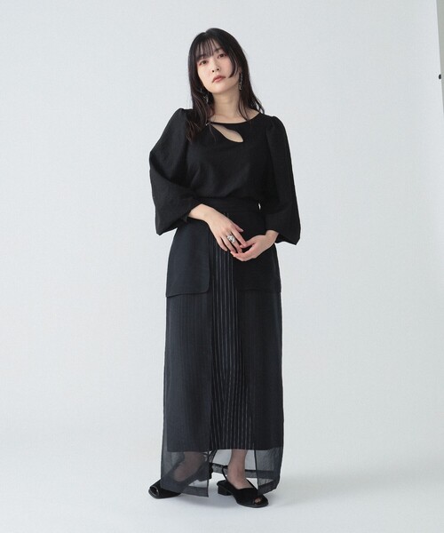 RBS（アールビーエス）の「RBS / リング パーツ スリット ブラウス（シャツ/ブラウス・レディース・ホワイト/ブラック・ONE SIZE）」の5枚目の写真