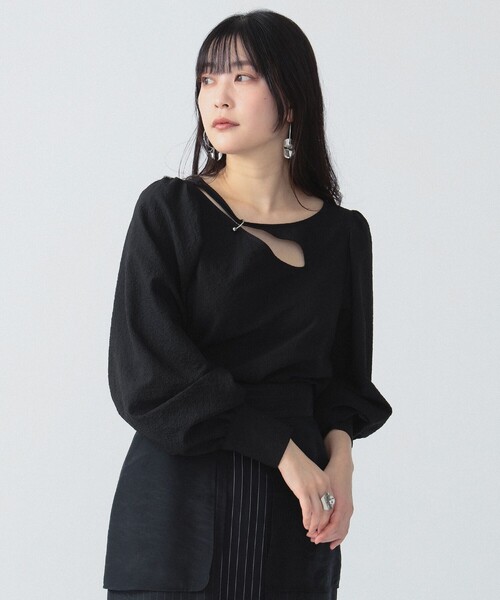 RBS（アールビーエス）の「RBS / リング パーツ スリット ブラウス（シャツ/ブラウス・レディース・ホワイト/ブラック・ONE SIZE）」の9枚目の写真