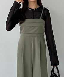 callautia | タックデザインワイドサロペット(サロペット/オーバーオール)