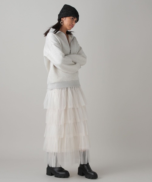 FOREVER 21（フォーエバー トゥエンティーワン）の「【2023AW】ティアードチュールスカート（スカート・レディース・アイボリー/ブラック/チャコールグレー・FREE）」の20枚目の写真