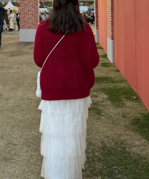 FOREVER 21（フォーエバー トゥエンティーワン）の「【2023AW】ティアードチュールスカート（スカート・レディース・アイボリー/ブラック/チャコールグレー・FREE）」の8枚目の写真