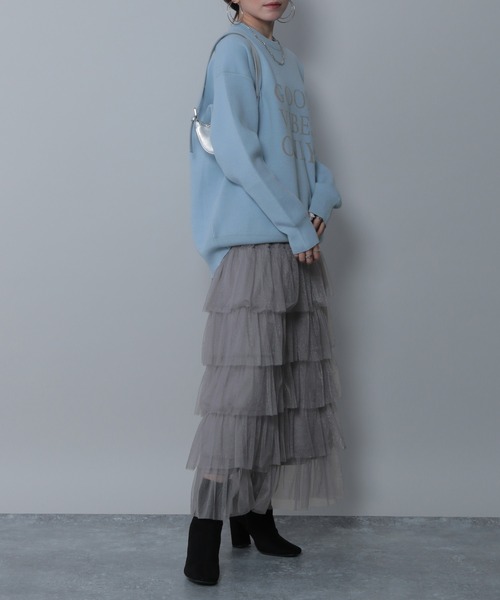 FOREVER 21（フォーエバー トゥエンティーワン）の「【2023AW】ティアードチュールスカート（スカート・レディース・アイボリー/ブラック/チャコールグレー・FREE）」の11枚目の写真