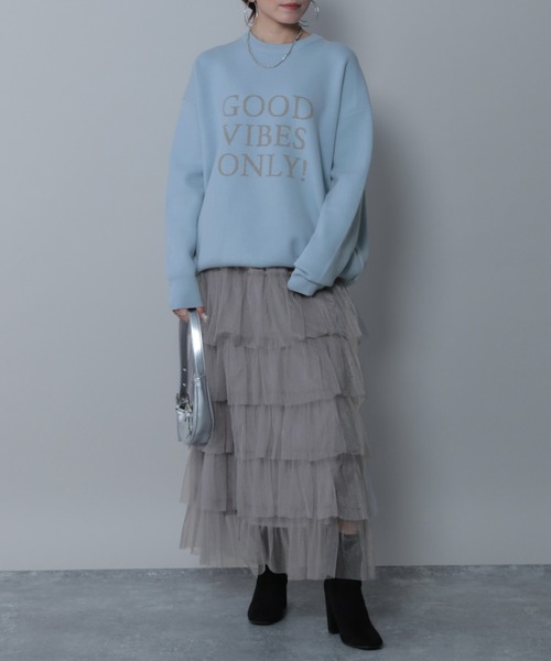 FOREVER 21（フォーエバー トゥエンティーワン）の「【2023AW】ティアードチュールスカート（スカート・レディース・アイボリー/ブラック/チャコールグレー・FREE）」の9枚目の写真