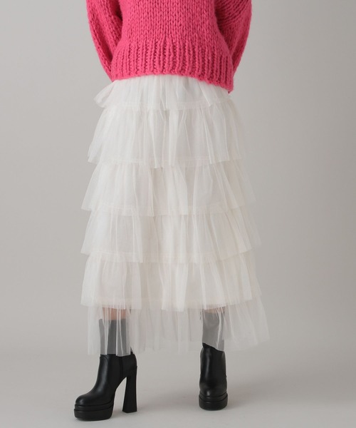 FOREVER 21（フォーエバー トゥエンティーワン）の「【2023AW】ティアードチュールスカート（スカート・レディース・アイボリー/ブラック/チャコールグレー・FREE）」の19枚目の写真