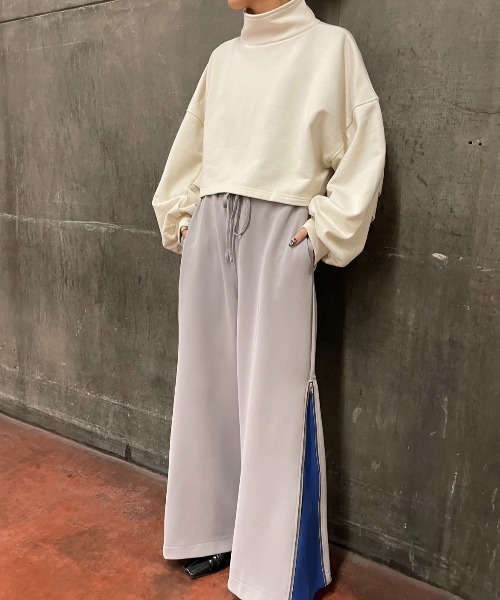 AIC.(エーアイシー)の「サイドジップウエストレイヤードトラックパンツ(その他パンツ・レディース・ライトパープル/チャコールグレー・FREE/MT)」の16枚目の写真