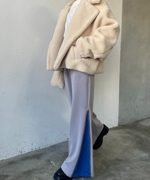 AIC.(エーアイシー)の「サイドジップウエストレイヤードトラックパンツ(その他パンツ・レディース・ライトパープル/チャコールグレー・FREE/MT)」の14枚目の写真