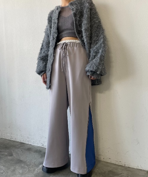 AIC.(エーアイシー)の「サイドジップウエストレイヤードトラックパンツ(その他パンツ・レディース・ライトパープル/チャコールグレー・FREE/MT)」の11枚目の写真