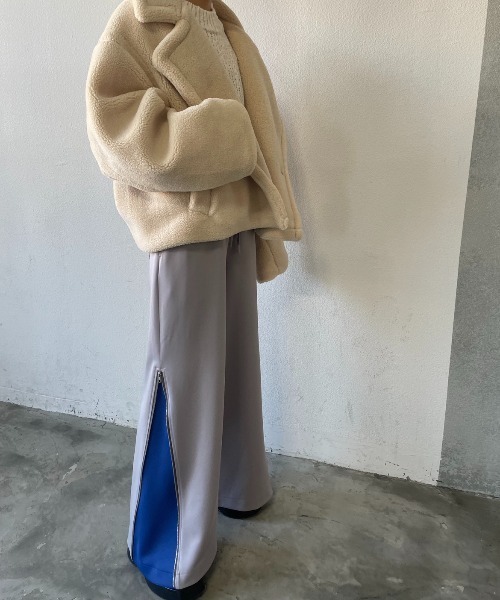 AIC.(エーアイシー)の「サイドジップウエストレイヤードトラックパンツ(その他パンツ・レディース・ライトパープル/チャコールグレー・FREE/MT)」の15枚目の写真