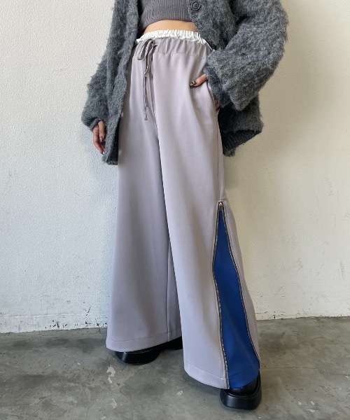 AIC.(エーアイシー)の「サイドジップウエストレイヤードトラックパンツ(その他パンツ・レディース・ライトパープル/チャコールグレー・FREE/MT)」の10枚目の写真
