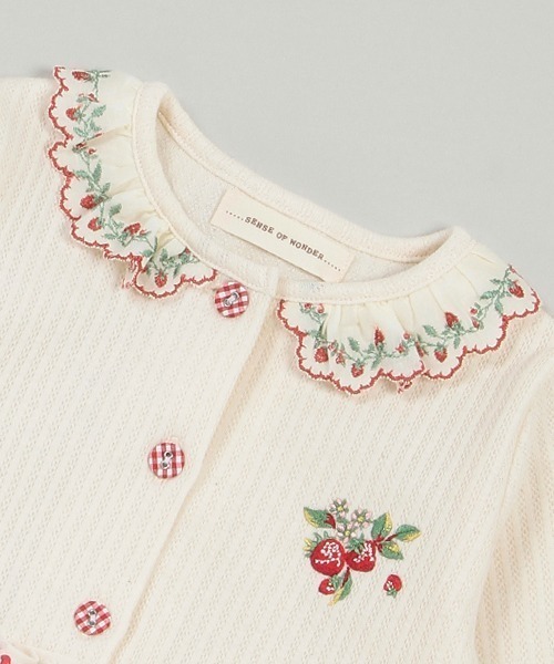 sense of wonder(センスオブワンダー)の「野イチゴ長袖バルーンワンピース【日本製】(シャツワンピース・キッズ・キナリ・80cm/90cm/100cm/110cm/120cm)」の3枚目の写真