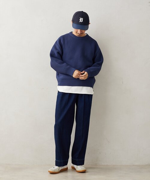 JOURNAL STANDARD relume（ジャーナルスタンダード　レリューム）の「【ニット+カットソーの2点SET】リサイクルポリエステル ガーターニット（ニット/セーター・メンズ・ブラック/アイボリー/グレー/ベージュ系その他/ブルー・MEDIUM/LARGE/SMALL）」の11枚目の写真