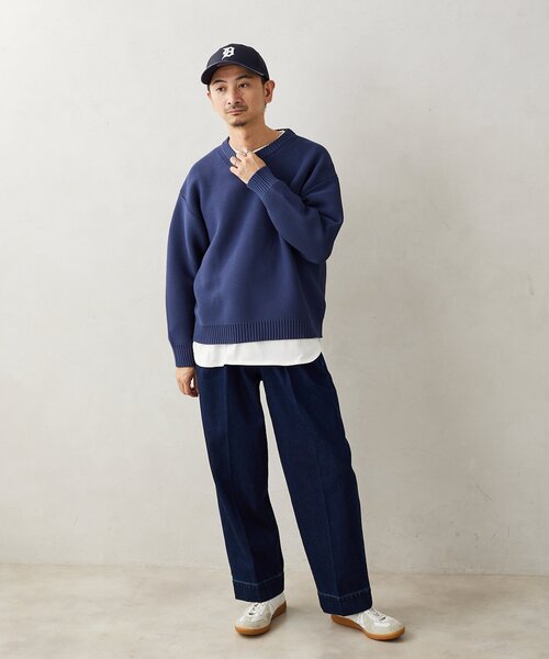 JOURNAL STANDARD relume（ジャーナルスタンダード　レリューム）の「【ニット+カットソーの2点SET】リサイクルポリエステル ガーターニット（ニット/セーター・メンズ・ブラック/アイボリー/グレー/ベージュ系その他/ブルー・MEDIUM/LARGE/SMALL）」の14枚目の写真