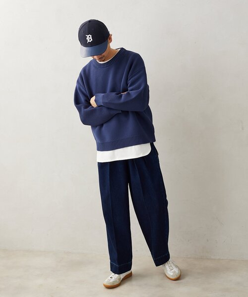 JOURNAL STANDARD relume（ジャーナルスタンダード　レリューム）の「【ニット+カットソーの2点SET】リサイクルポリエステル ガーターニット（ニット/セーター・メンズ・ブラック/アイボリー/グレー/ベージュ系その他/ブルー・MEDIUM/LARGE/SMALL）」の15枚目の写真