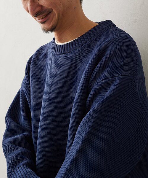 JOURNAL STANDARD relume（ジャーナルスタンダード　レリューム）の「【ニット+カットソーの2点SET】リサイクルポリエステル ガーターニット（ニット/セーター・メンズ・ブラック/アイボリー/グレー/ベージュ系その他/ブルー・MEDIUM/LARGE/SMALL）」の18枚目の写真