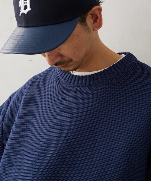 JOURNAL STANDARD relume（ジャーナルスタンダード　レリューム）の「【ニット+カットソーの2点SET】リサイクルポリエステル ガーターニット（ニット/セーター・メンズ・ブラック/アイボリー/グレー/ベージュ系その他/ブルー・MEDIUM/LARGE/SMALL）」の19枚目の写真