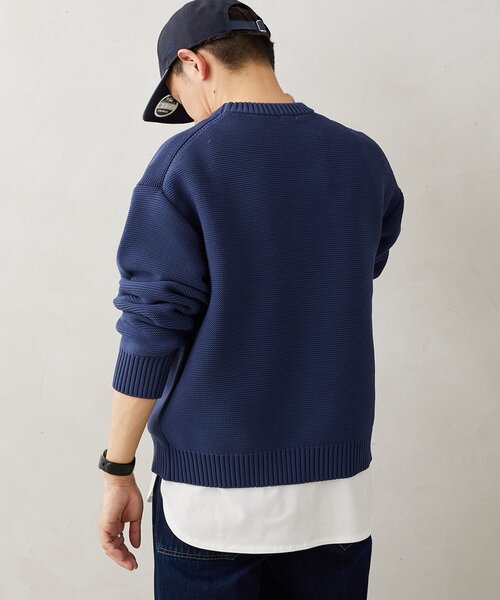 JOURNAL STANDARD relume（ジャーナルスタンダード　レリューム）の「【ニット+カットソーの2点SET】リサイクルポリエステル ガーターニット（ニット/セーター・メンズ・ブラック/アイボリー/グレー/ベージュ系その他/ブルー・MEDIUM/LARGE/SMALL）」の21枚目の写真