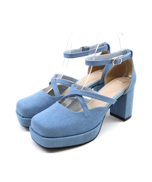 VIVIAN（ヴィヴィアン）の「厚底プラットフォームクロスストラップパンプス ZOZOTOWN+オフィシャルサイト限定商品（パンプス・レディース・ホワイト/ブラック/シルバー/ワンウォッシュ/ブラック系その他・S/M/L）」の16枚目の写真