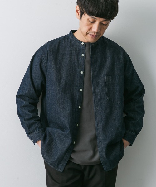 URBAN RESEARCH DOORS(アーバンリサーチドアーズ)の「デニムバンドカラーシャツ(シャツ/ブラウス・メンズ・ワンウォッシュ/ライトインディゴブルー・LARGE/MEDIUM)」の19枚目の写真