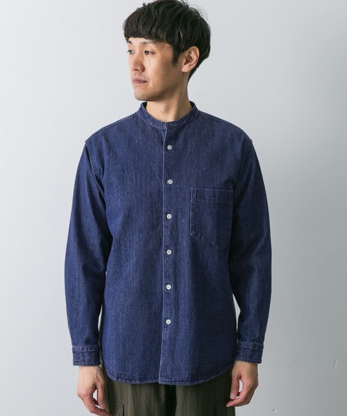 URBAN RESEARCH DOORS(アーバンリサーチドアーズ)の「デニムバンドカラーシャツ(シャツ/ブラウス・メンズ・ワンウォッシュ/ライトインディゴブルー・LARGE/MEDIUM)」の7枚目の写真