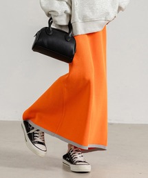 DAY CLOSET | レディース バイカラーハイゲージニットナロースカート ロング(スカート)