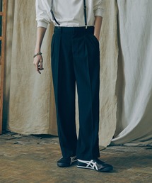 Bleme（ブレム）の「ミリタリー ドレープ ツータック ワイドストレートスラックス アジャスター付き（スラックス・メンズ）」