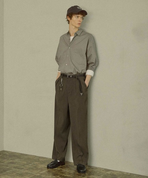 Bleme（ブレム）の「ミリタリー ドレープ ツータック ワイドストレートスラックス アジャスター付き（スラックス・メンズ・ブラック/ブラウン/ダークグレー・M/S/XL/L）」の22枚目の写真