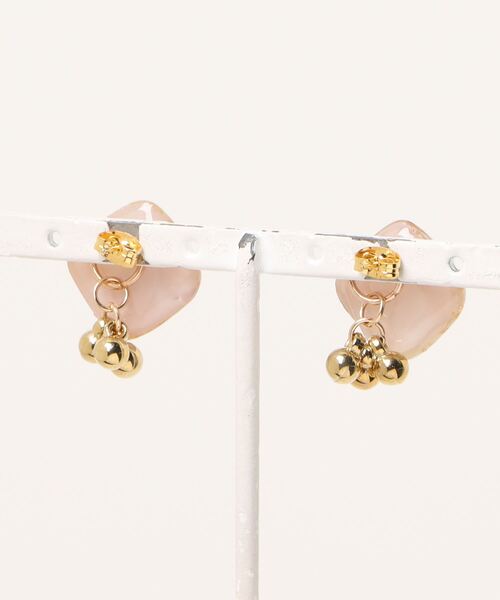 tone(トーン)の「【S.coeuf】【S.coeuf】金属アレルギー対応ピアス お花のスクエア×ゴールドボール(MA)(ピアス(両耳用)・レディース・グレー/ピンク・FREE)」の7枚目の写真