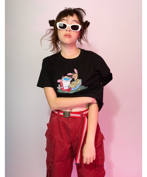 セール】【8】【it】【Little sunny bite】Ren & Stimpy tee（T