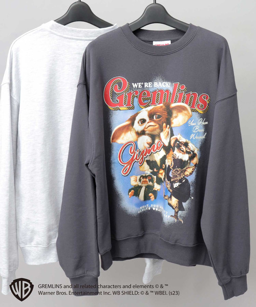 A.M.S.（エーエムエス）の「GREMRINS グレムリン バンドTシャツ風 ギズモプリント 裏パイル クルーネック スウェット トレーナー（Tシャツ/カットソー・メンズ・ヘザーグレー/スミクロ・L/M）」の7枚目の写真