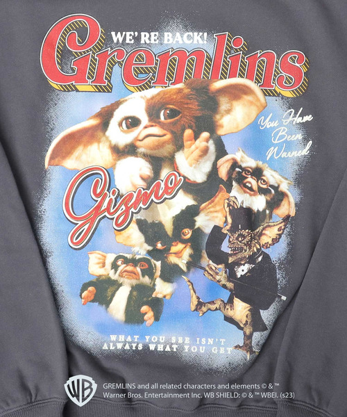 A.M.S.（エーエムエス）の「GREMRINS グレムリン バンドTシャツ風 ギズモプリント 裏パイル クルーネック スウェット トレーナー（Tシャツ/カットソー・メンズ・ヘザーグレー/スミクロ・L/M）」の15枚目の写真