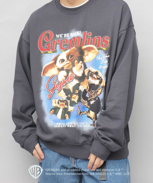 A.M.S.（エーエムエス）の「GREMRINS グレムリン バンドTシャツ風 ギズモプリント 裏パイル クルーネック スウェット トレーナー（Tシャツ/カットソー・メンズ・ヘザーグレー/スミクロ・L/M）」の16枚目の写真