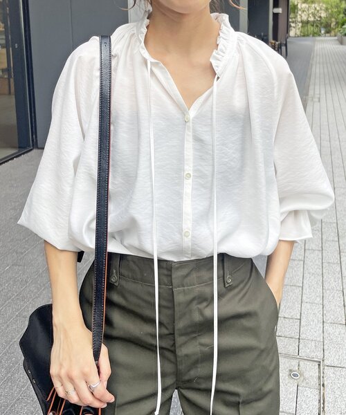 FRAMeWORK - Spick and Span ランタンソデボリュームスキッパーブラウス Spick & Span（スピックアンドスパン）の「≪追加≫スタンド
