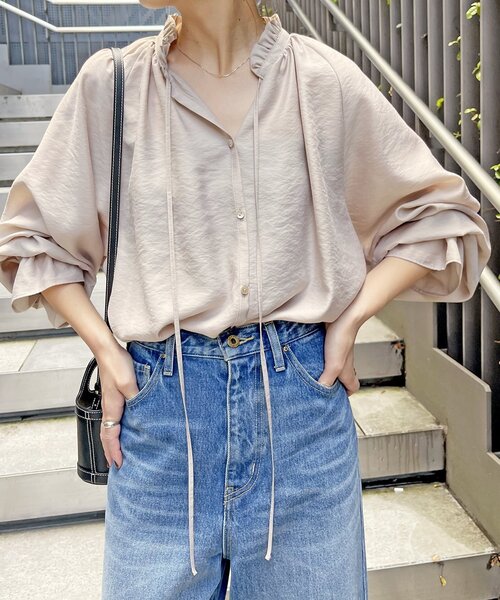 セール】≪追加2≫ハイブリットフリルカラーボリュームスリーブ