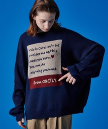 ONCILY | MESSAGE LOGO KNIT PULLOVER / メッセージロゴニットプルオーバー(ニット/セーター)