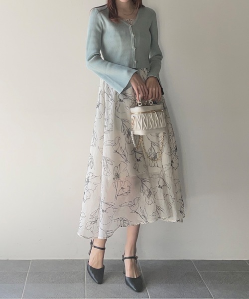 NOMAE（ノーマエ）の「カーデレイヤードキャミワンピース（ワンピース・レディース・アイボリー/ブラック/グリーン・FREE）」の3枚目の写真