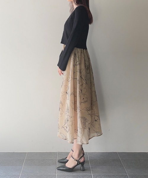 NOMAE（ノーマエ）の「カーデレイヤードキャミワンピース（ワンピース・レディース・アイボリー/ブラック/グリーン・FREE）」の21枚目の写真