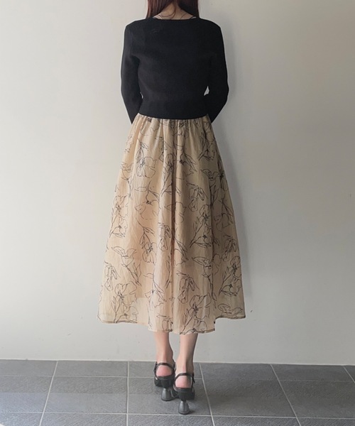 NOMAE（ノーマエ）の「カーデレイヤードキャミワンピース（ワンピース・レディース・アイボリー/ブラック/グリーン・FREE）」の22枚目の写真