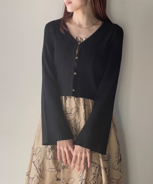 NOMAE（ノーマエ）の「カーデレイヤードキャミワンピース（ワンピース・レディース・アイボリー/ブラック/グリーン・FREE）」の17枚目の写真