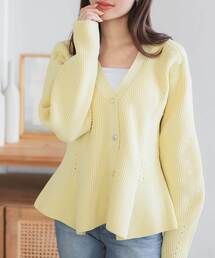 KOBE LETTUCE | ペプラムニットカーディガン(カーディガン/ボレロ)