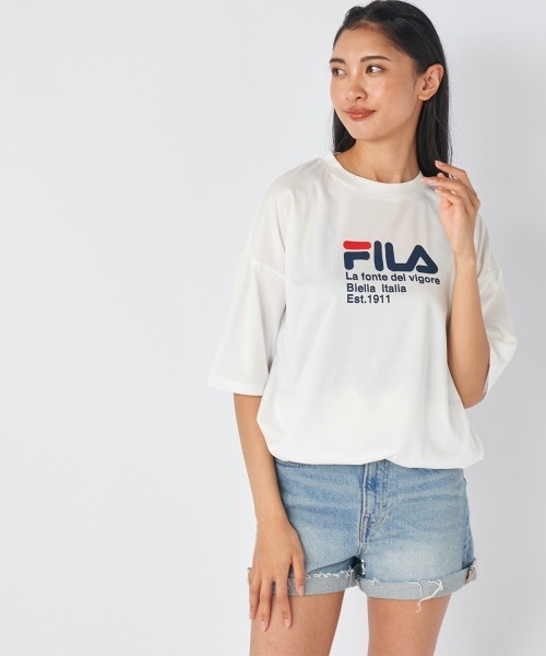 【新古品】FILA XL Tシャツ スカートSet FILA フィラ Tシャツ レディース 半袖 無地 白 綿100% デザイン