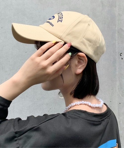 SHEPP（シープ）の「ロゴ刺繍 ベースボールキャップ（キャップ・レディース・ワイン/ブラック/ネイビー/ベージュ/ブラウン/グリーン/ホワイト・F）」の16枚目の写真