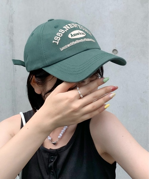 SHEPP（シープ）の「ロゴ刺繍 ベースボールキャップ（キャップ・レディース・ワイン/ブラック/ネイビー/ベージュ/ブラウン/グリーン/ホワイト・F）」の19枚目の写真