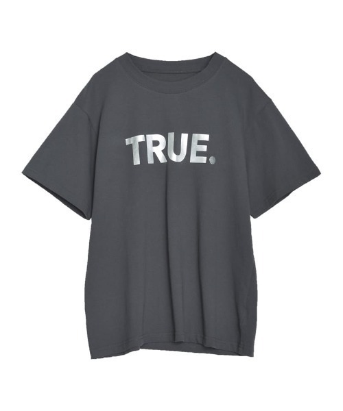 Re:EDIT（リエディ）の「[UVカット][接触冷感][紫外線対策]TRUEメタリックロゴプリントTシャツ（Tシャツ/カットソー・レディース・ホワイト×シルバー/チャコールグレー/ブラック/ホワイト×ゴールド/ホワイト×ブラック・MEDIUM/LARGE）」の5枚目の写真