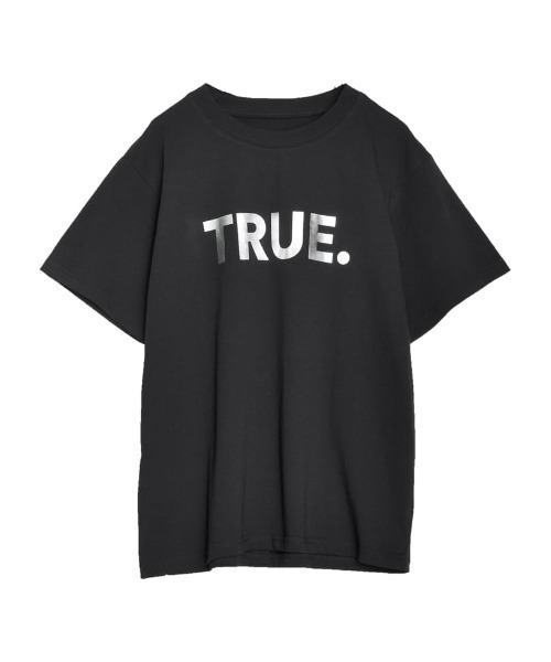 Re:EDIT（リエディ）の「[UVカット][接触冷感][紫外線対策]TRUEメタリックロゴプリントTシャツ（Tシャツ/カットソー・レディース・ホワイト×シルバー/チャコールグレー/ブラック/ホワイト×ゴールド/ホワイト×ブラック・MEDIUM/LARGE）」の4枚目の写真