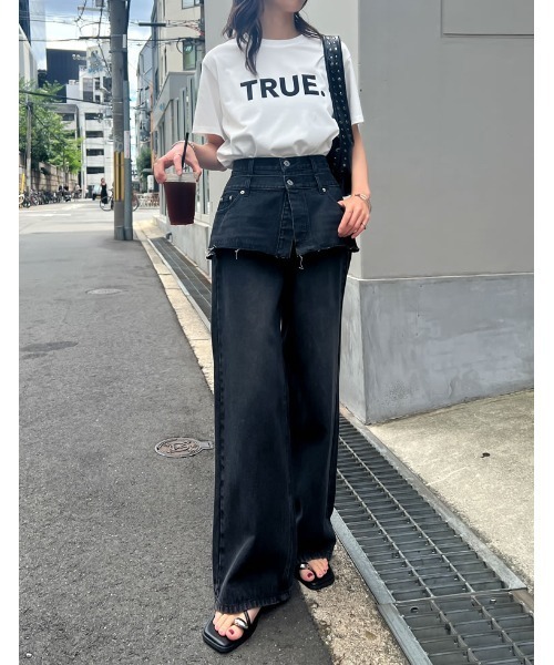 Re:EDIT（リエディ）の「[UVカット][接触冷感][紫外線対策]TRUEメタリックロゴプリントTシャツ（Tシャツ/カットソー・レディース・ホワイト×シルバー/チャコールグレー/ブラック/ホワイト×ゴールド/ホワイト×ブラック・MEDIUM/LARGE）」の20枚目の写真
