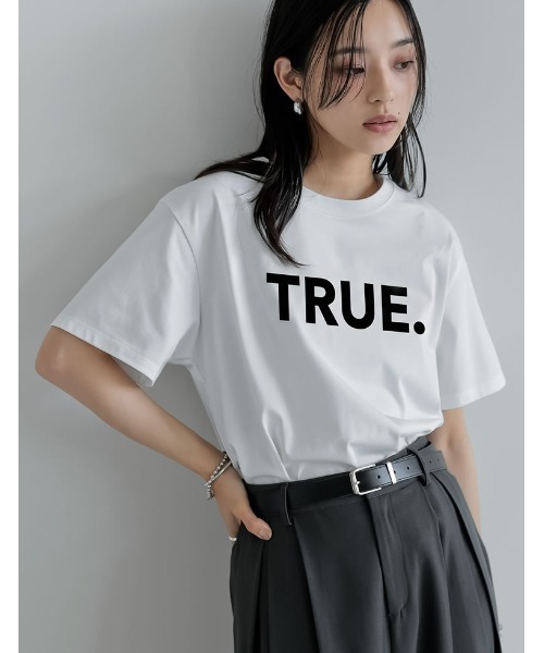 Re:EDIT（リエディ）の「[UVカット][接触冷感][紫外線対策]TRUEメタリックロゴプリントTシャツ（Tシャツ/カットソー・レディース・ホワイト×シルバー/チャコールグレー/ブラック/ホワイト×ゴールド/ホワイト×ブラック・MEDIUM/LARGE）」の13枚目の写真