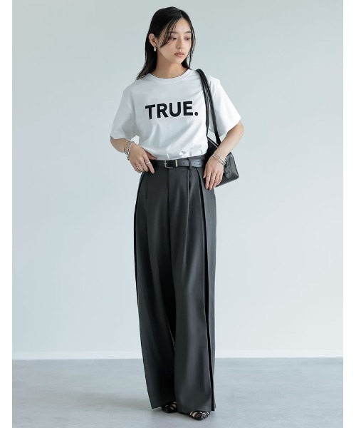 Re:EDIT（リエディ）の「[UVカット][接触冷感][紫外線対策]TRUEメタリックロゴプリントTシャツ（Tシャツ/カットソー・レディース・ホワイト×シルバー/チャコールグレー/ブラック/ホワイト×ゴールド/ホワイト×ブラック・MEDIUM/LARGE）」の15枚目の写真