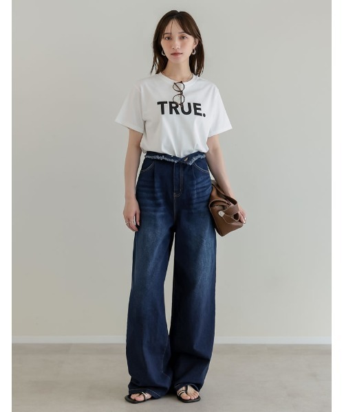 Re:EDIT（リエディ）の「[UVカット][接触冷感][紫外線対策]TRUEメタリックロゴプリントTシャツ（Tシャツ/カットソー・レディース・ホワイト×シルバー/チャコールグレー/ブラック/ホワイト×ゴールド/ホワイト×ブラック・MEDIUM/LARGE）」の12枚目の写真