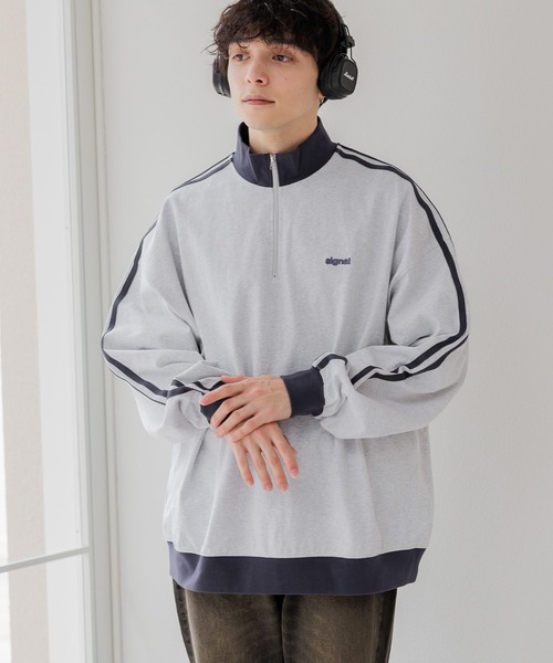 SIGNAL SPORTS(シグナルスポーツ)の「【SIGNAL SPORTS】サイドライン/天竺ハーフジップオーバーサイズロンT(Tシャツ/カットソー・メンズ・グリーン/オフホワイト/イエロー/ダークグレー・LARGE/MEDIUM)」の13枚目の写真